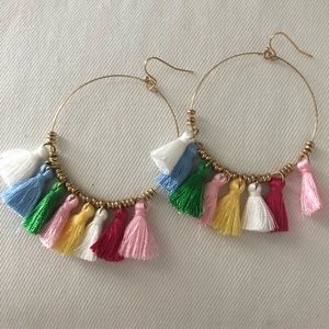 Multi color hoop tassel